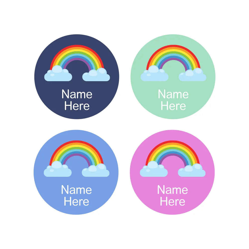 Rainbow Round Name Labels