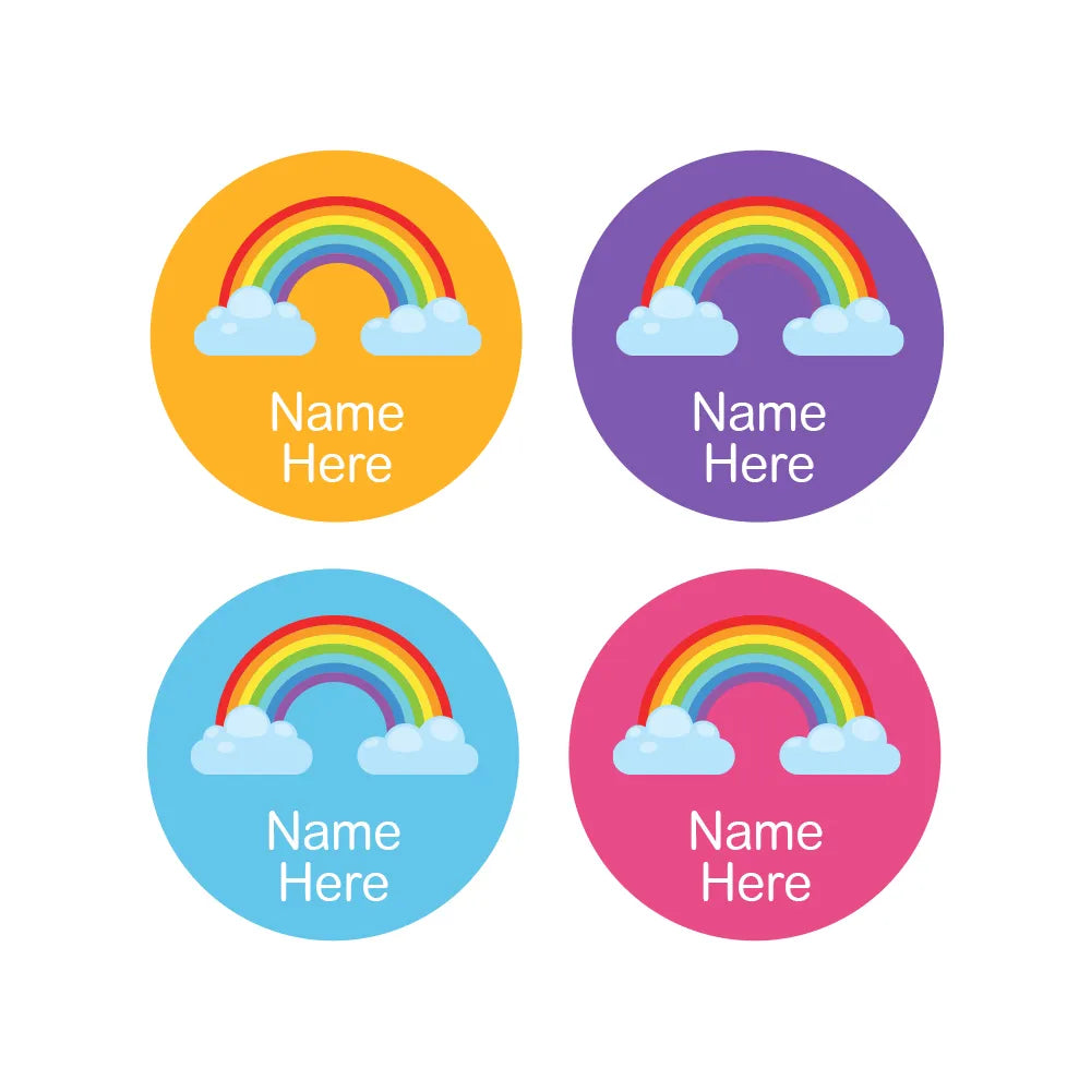Rainbow Round Name Labels