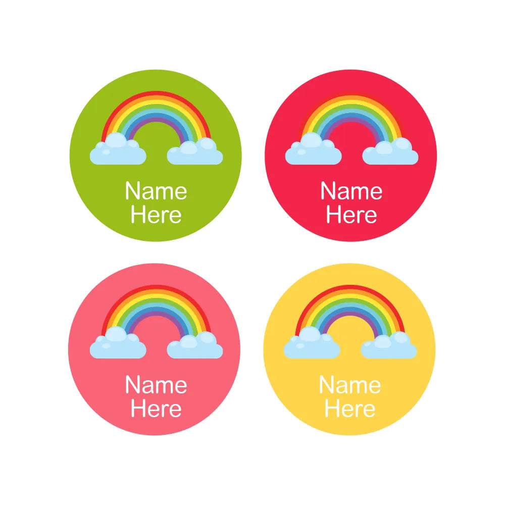 Rainbow Round Name Labels