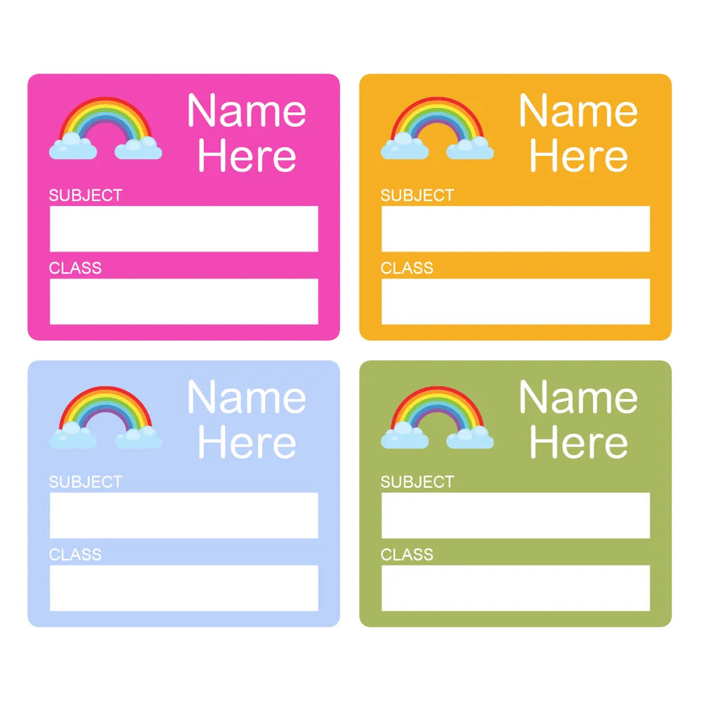 Rainbow School Book Labels