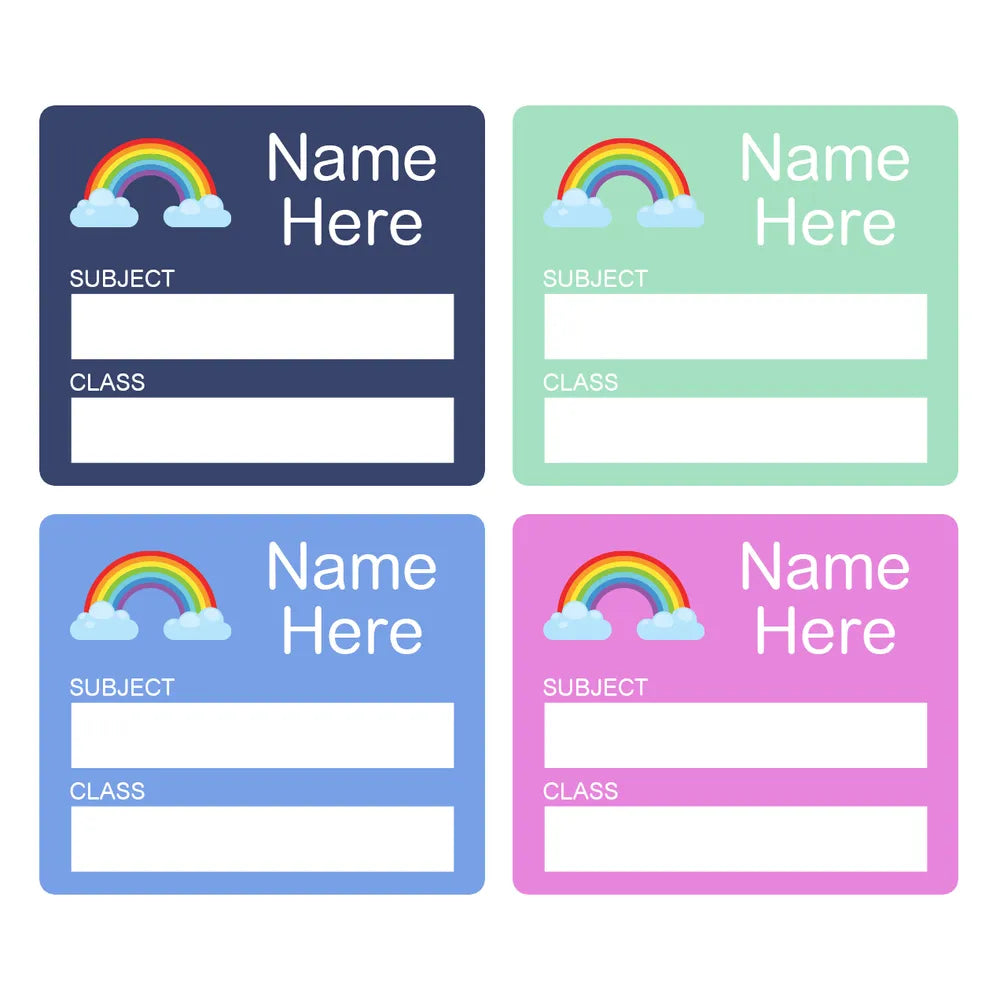 Rainbow School Book Labels