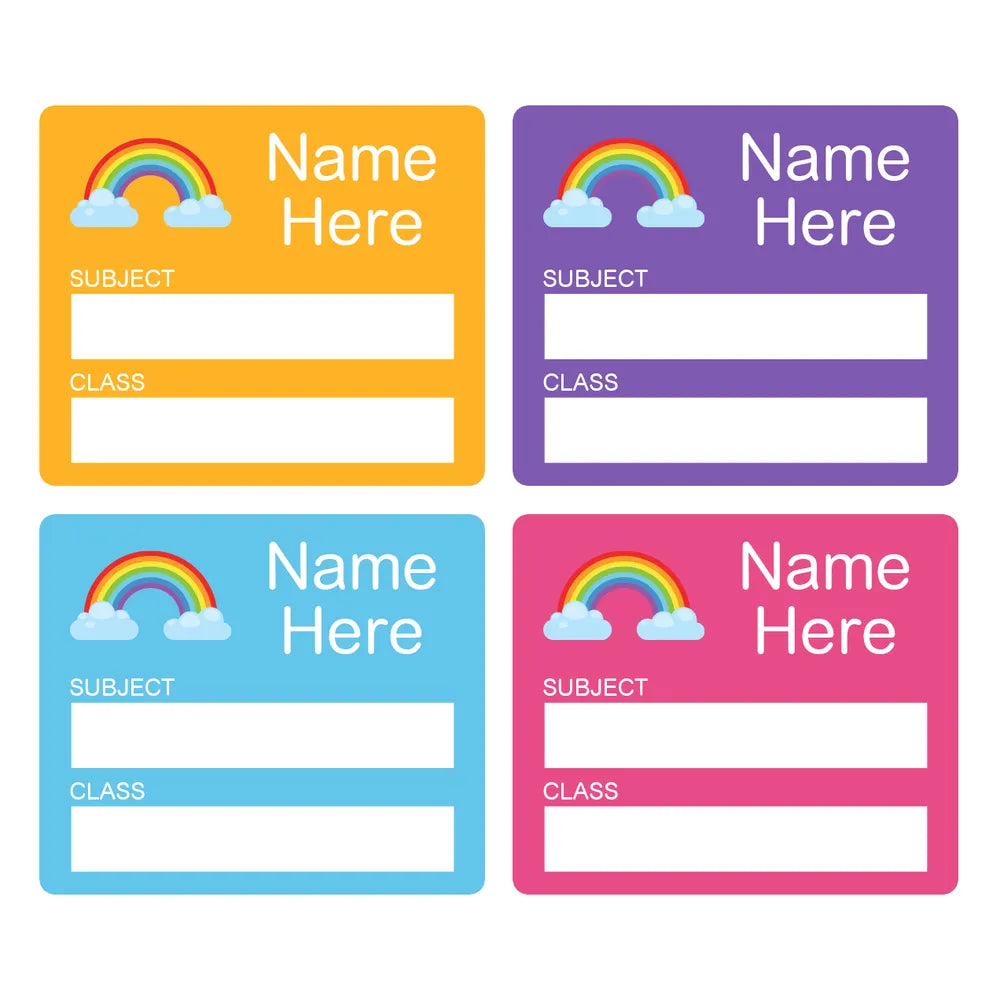 Rainbow School Book Labels