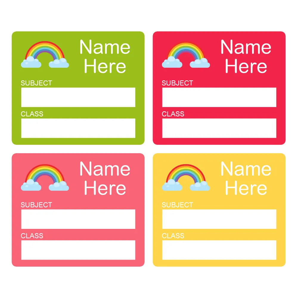 Rainbow School Book Labels