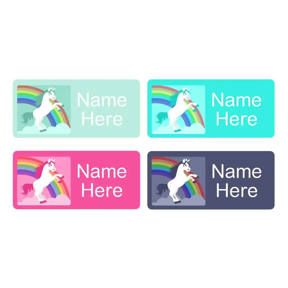 Rainbow Unicorn Rectangle Name Labels