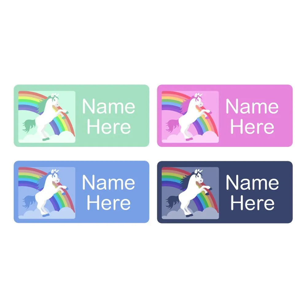 Rainbow Unicorn Rectangle Name Labels