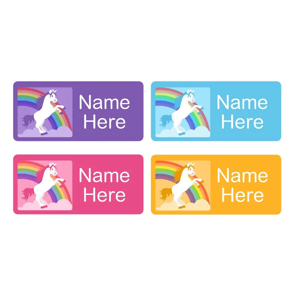 Rainbow Unicorn Rectangle Name Labels