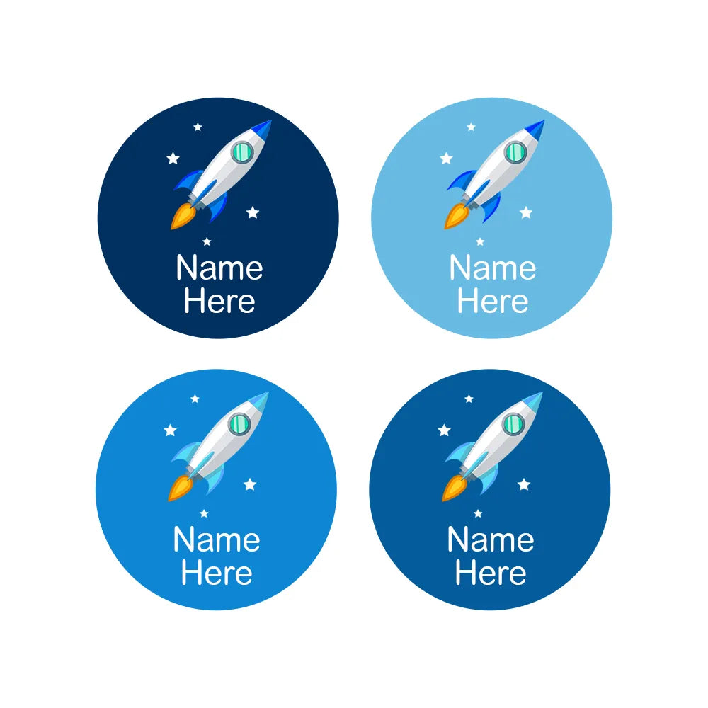 Rocket Round Name Labels