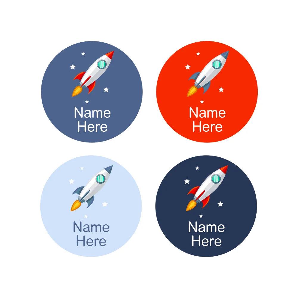 Rocket Round Name Labels