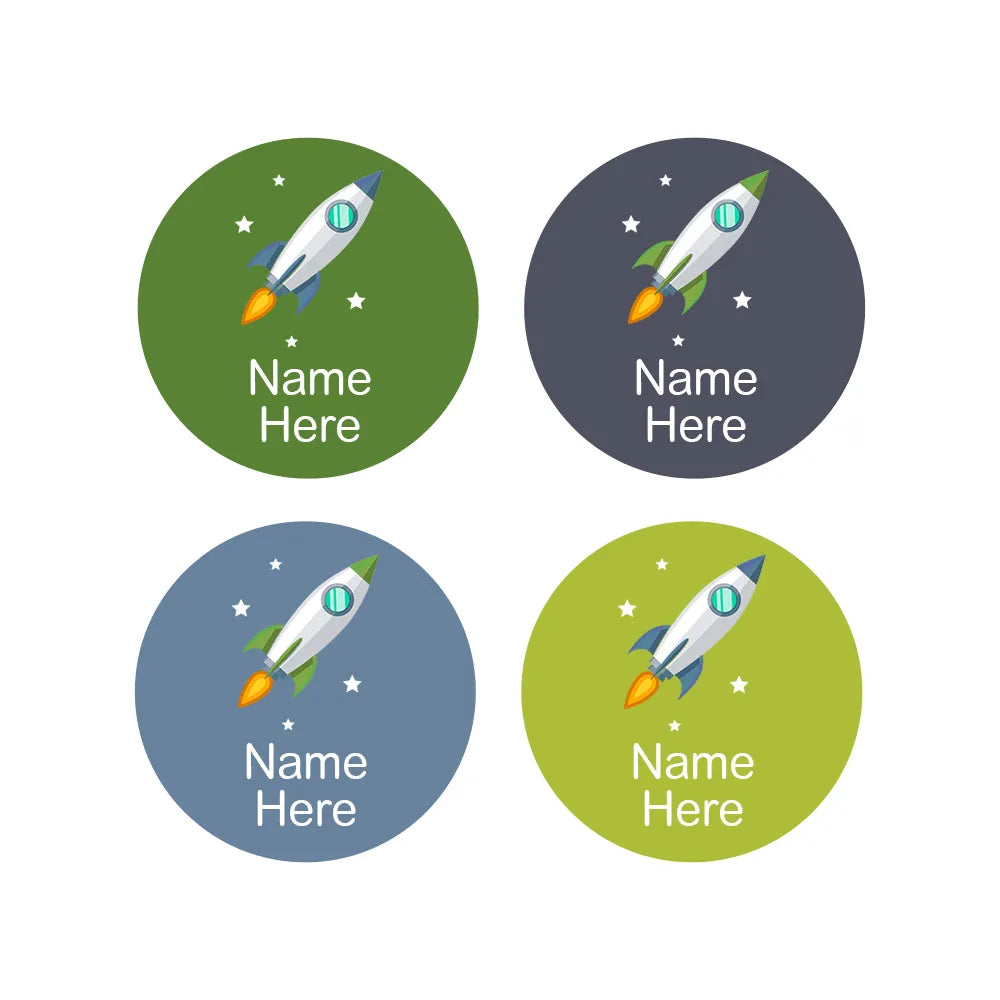 Rocket Round Name Labels