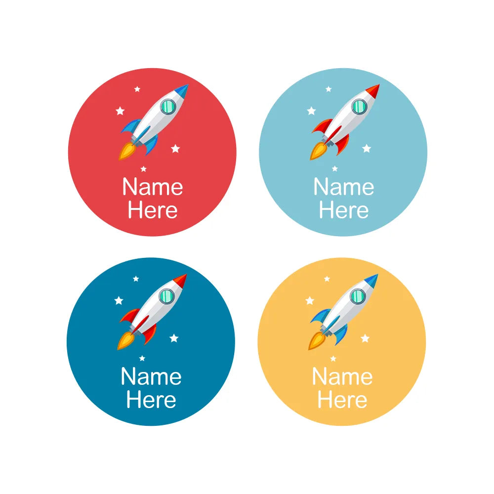 Rocket Round Name Labels