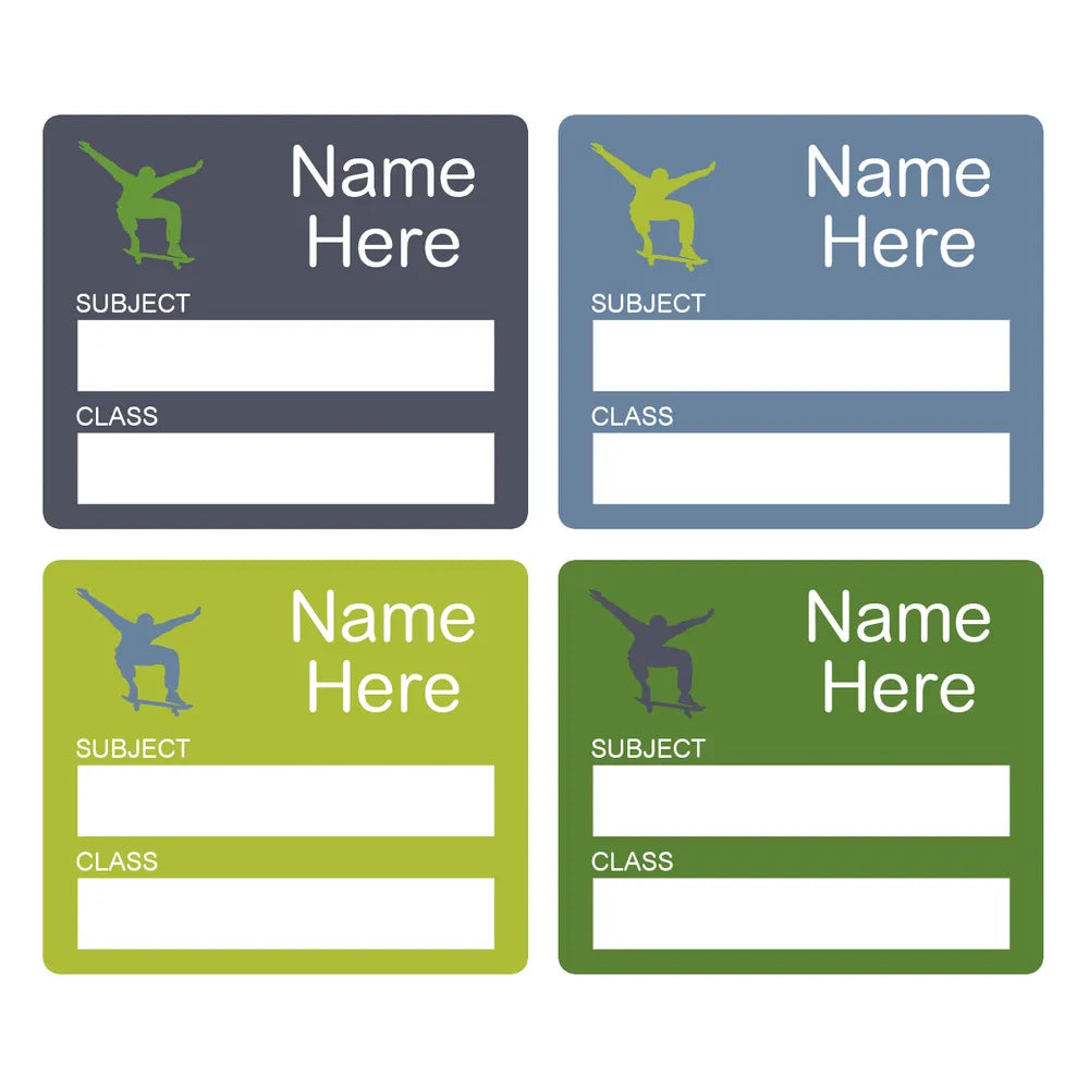 Skater School Book Labels