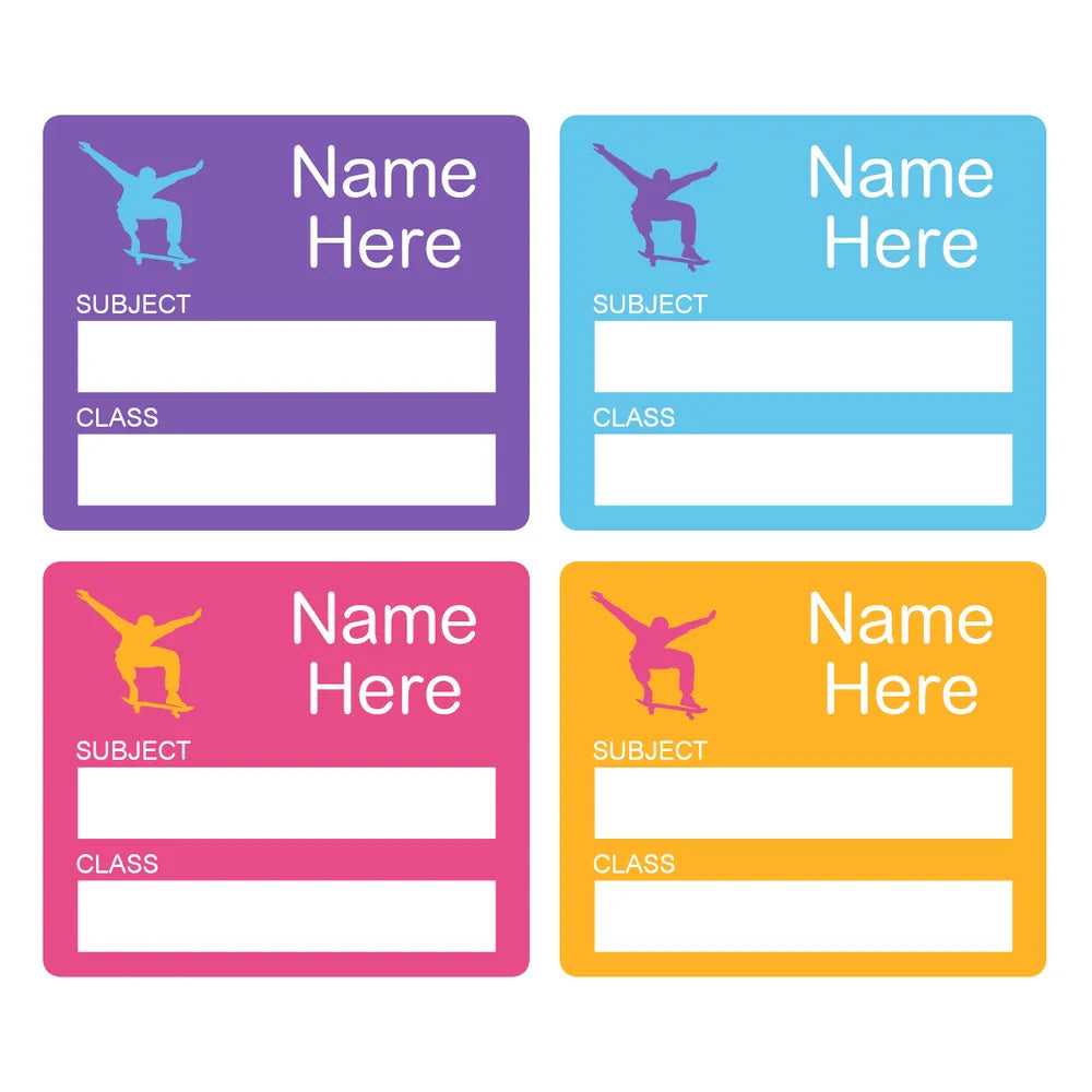 Skater School Book Labels