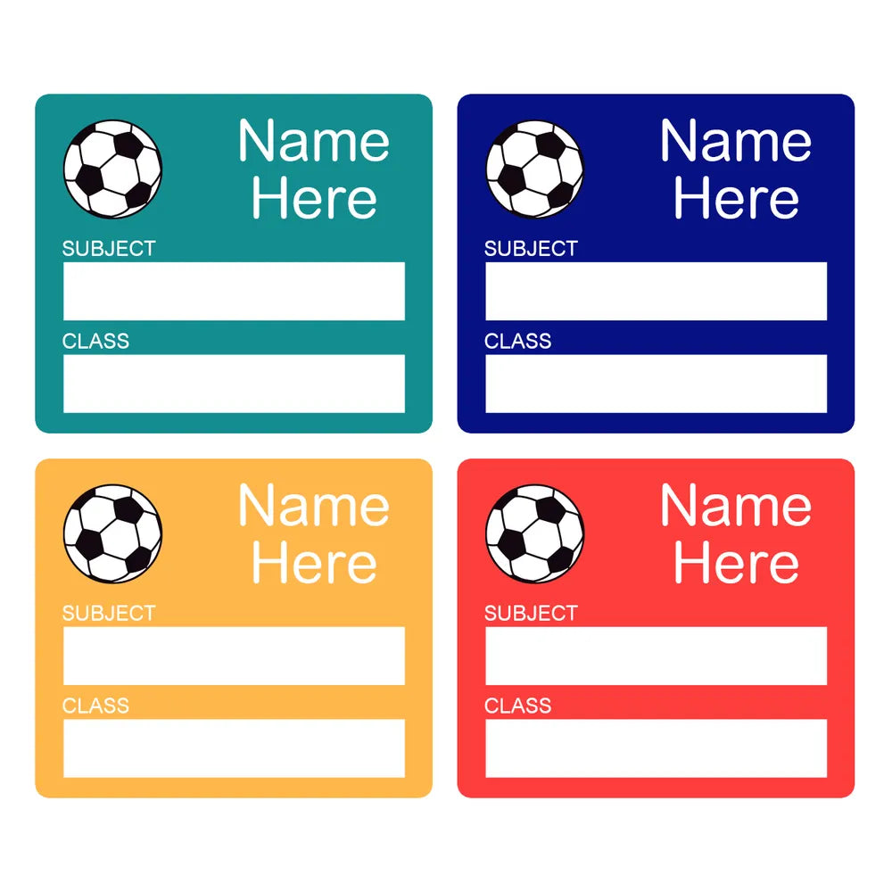Soccer Ball School Book Labels