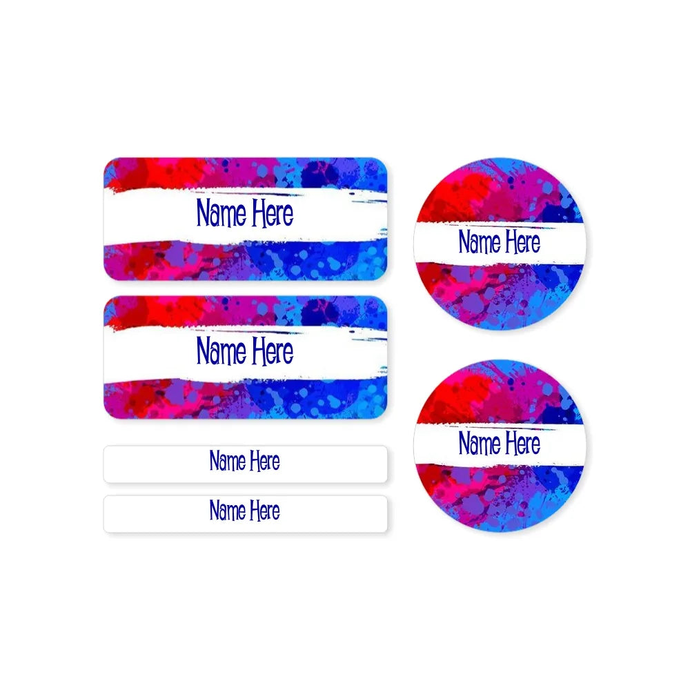 Splatter Mixed Name Label Pack