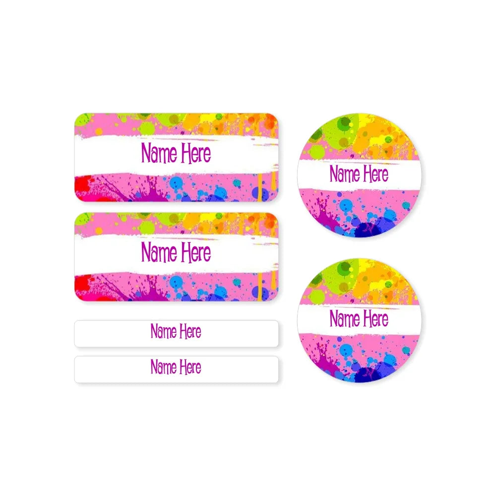 Splatter Mixed Name Label Pack