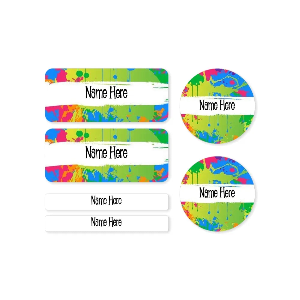 Splatter Mixed Name Label Pack