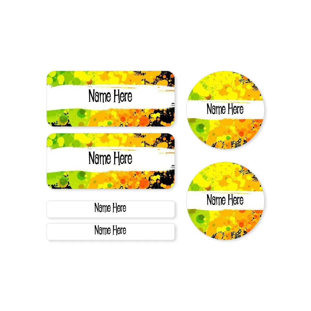 Splatter Mixed Name Label Pack
