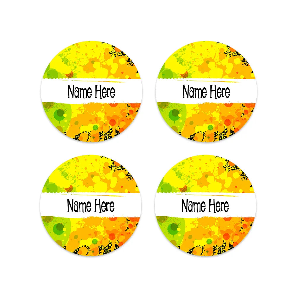 Splatter Round Name Labels
