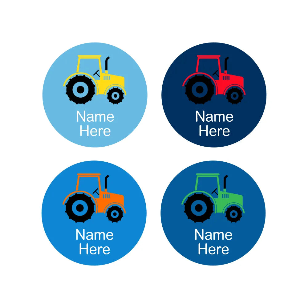 Tractor Round Name Labels