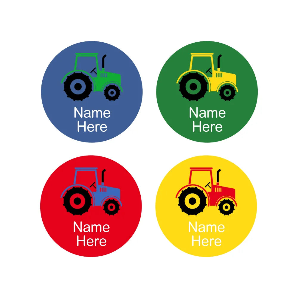 Tractor Round Name Labels