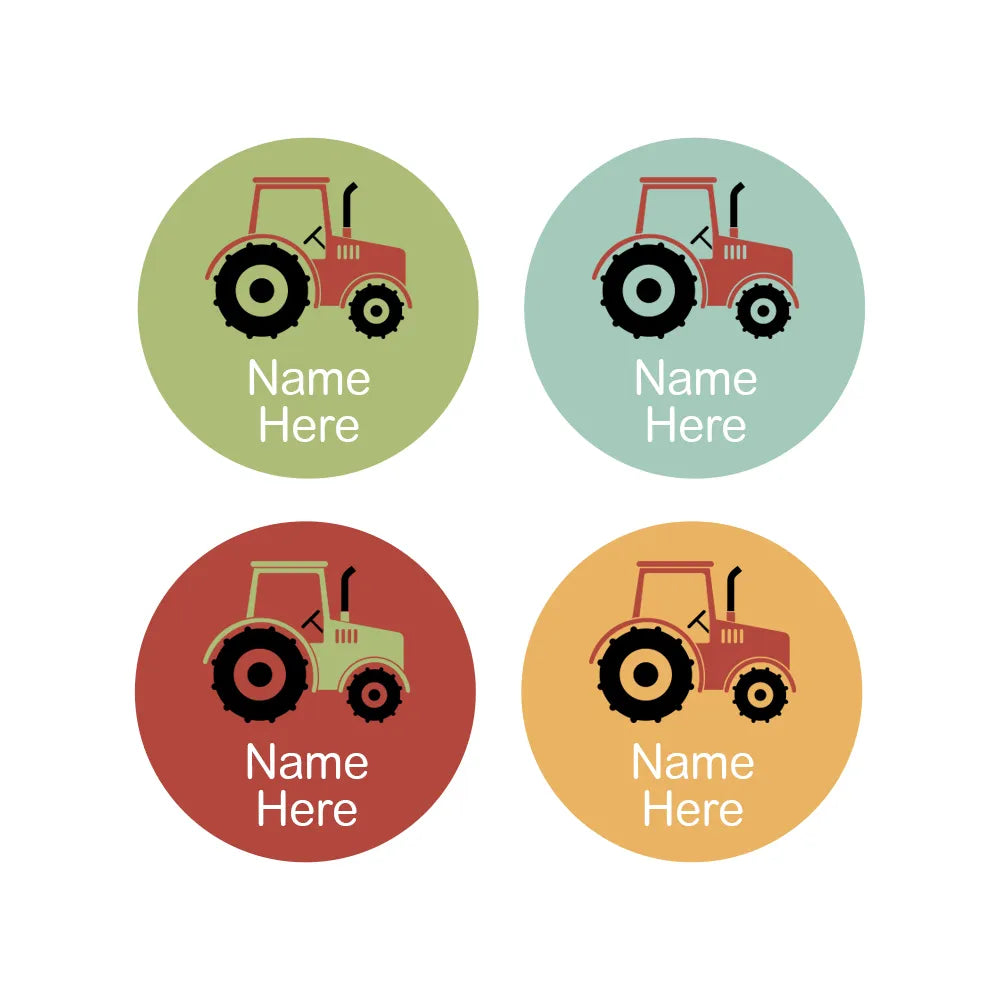 Tractor Round Name Labels