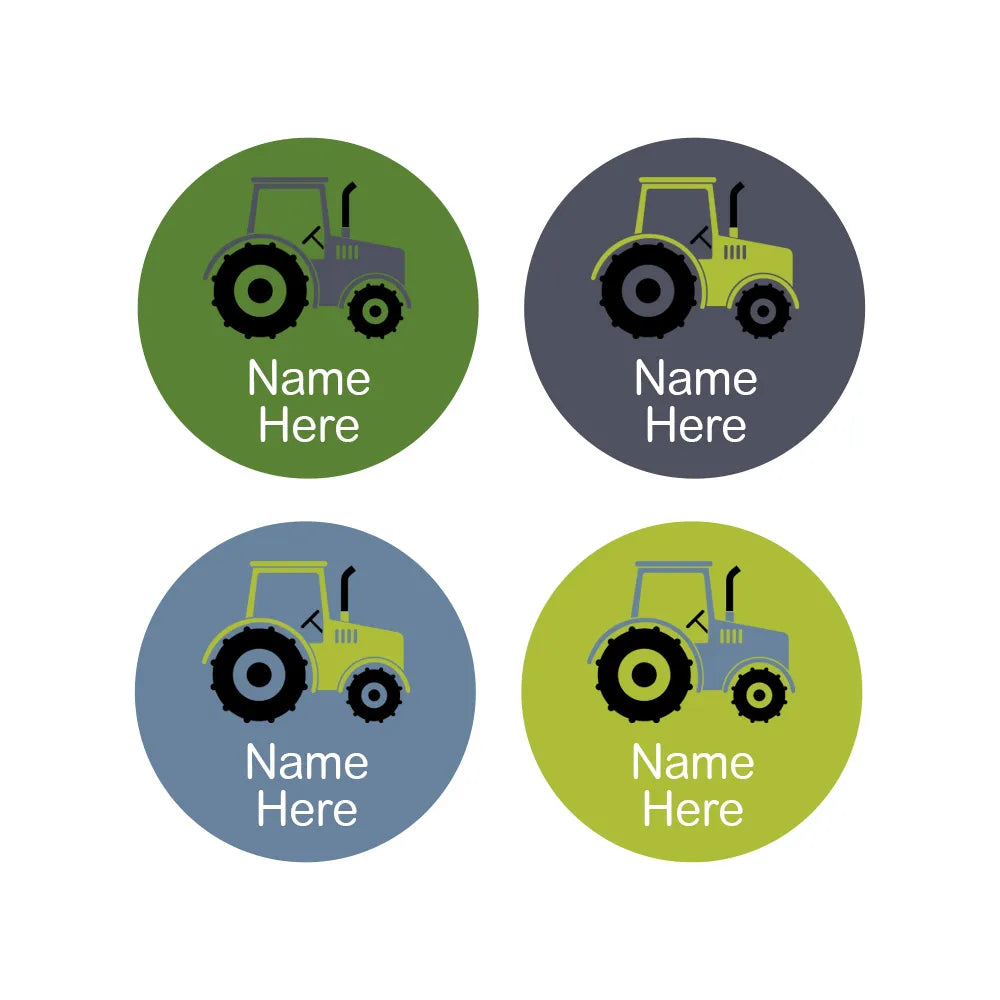 Tractor Round Name Labels