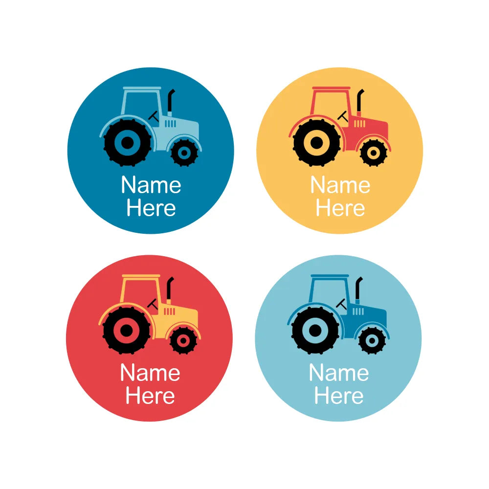 Tractor Round Name Labels