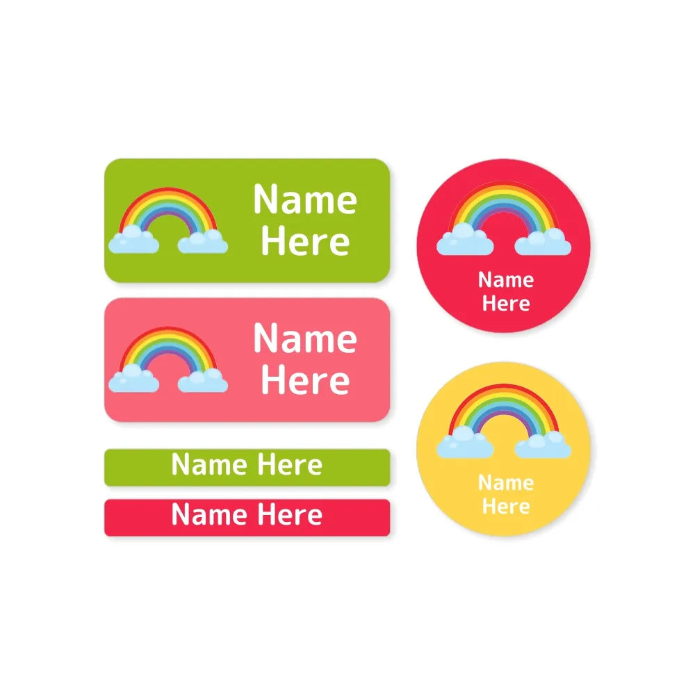 Rainbow Mixed Name Label Pack