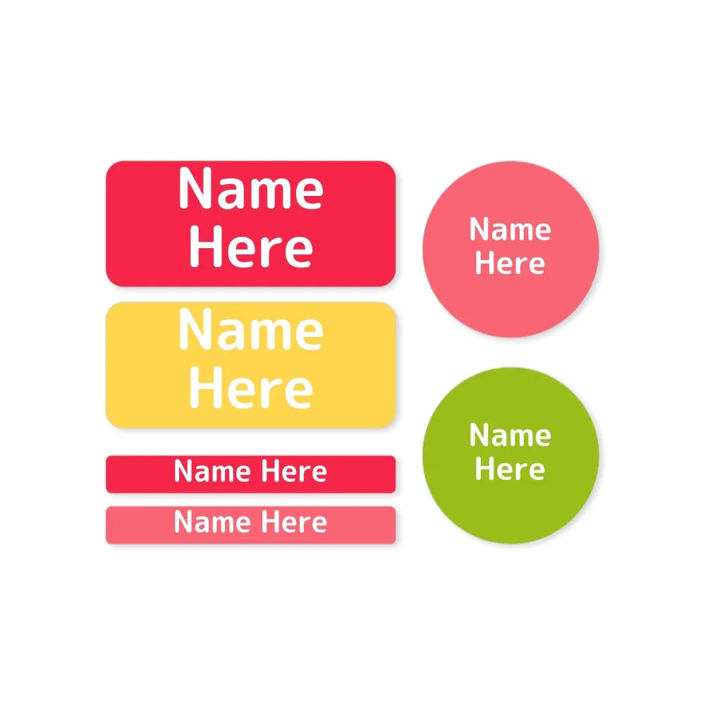 Multi Colour Mixed Name Label Pack