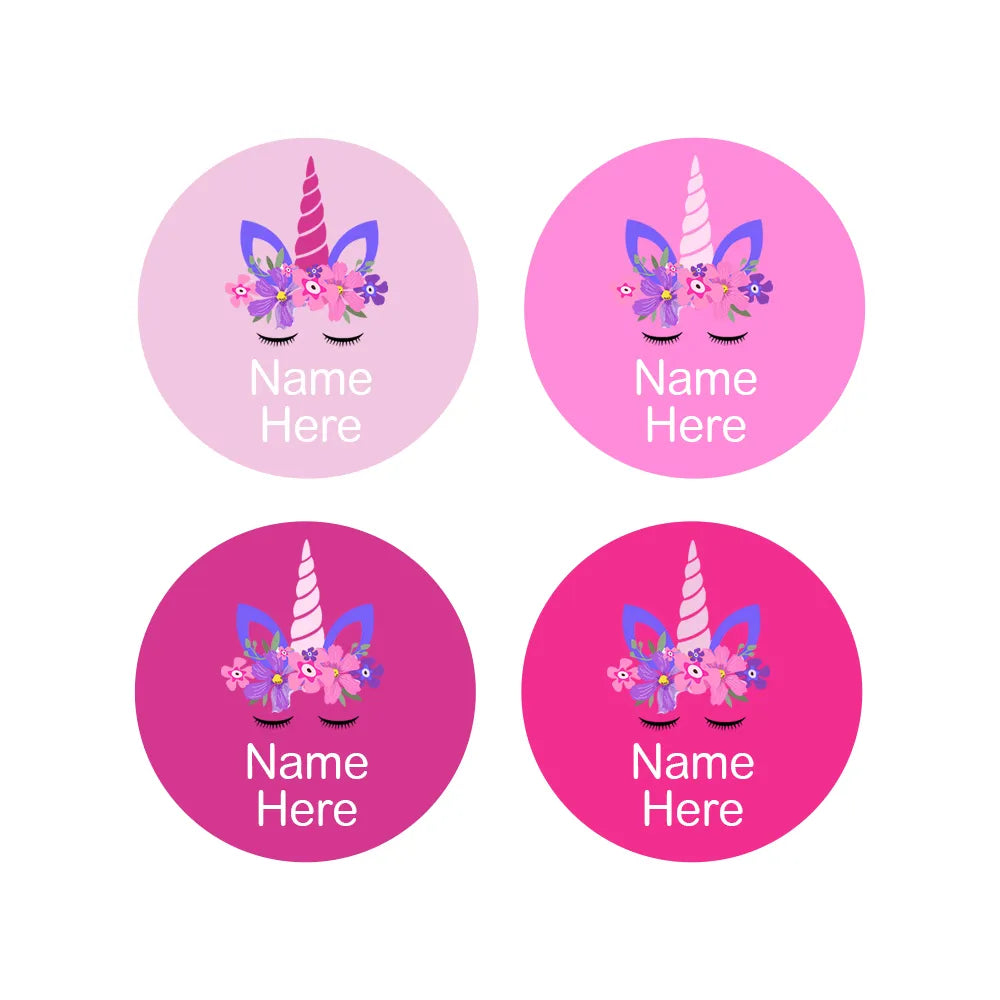 Unicorn Horn Round Name Labels