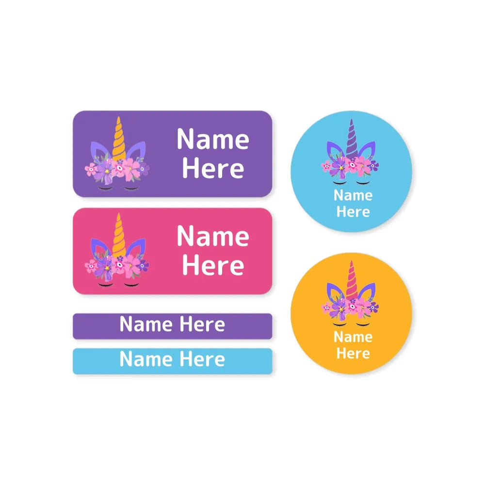 Unicorn Horn Mixed Name Label Pack