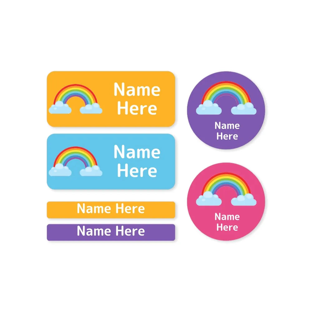 Rainbow Mixed Name Label Pack