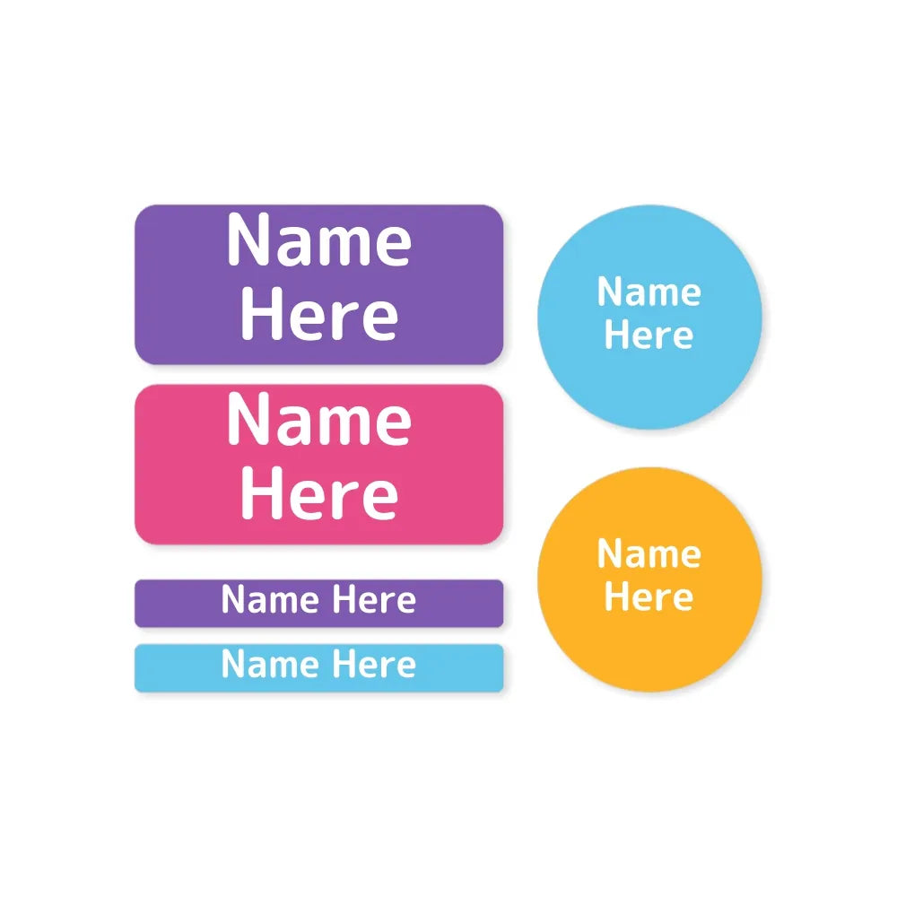 Multi Colour Mixed Name Label Pack