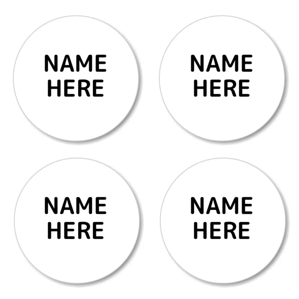 Single Colour Round Name Labels