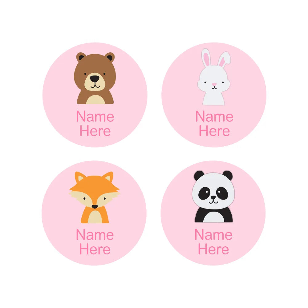 Woodland Animals Round Name Labels