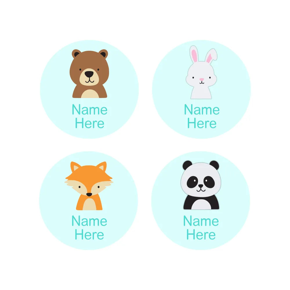 Woodland Animals Round Name Labels