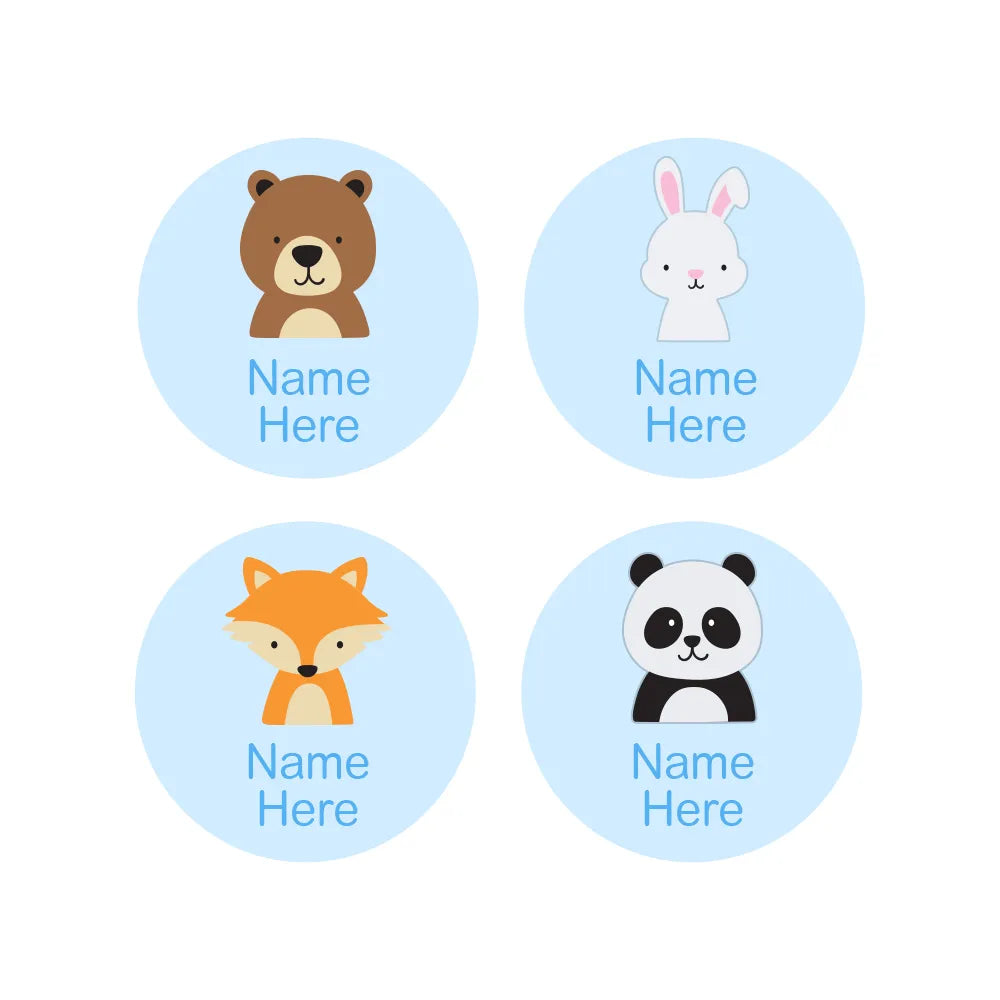 Woodland Animals Round Name Labels