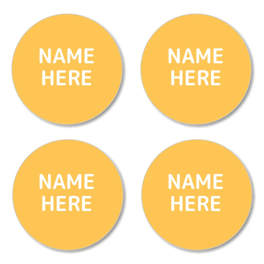Single Colour Round Name Labels