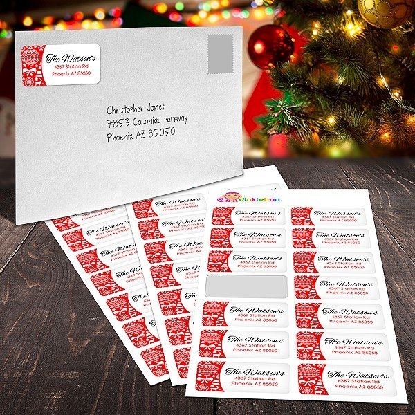 Christmas Pattern Return Address Label