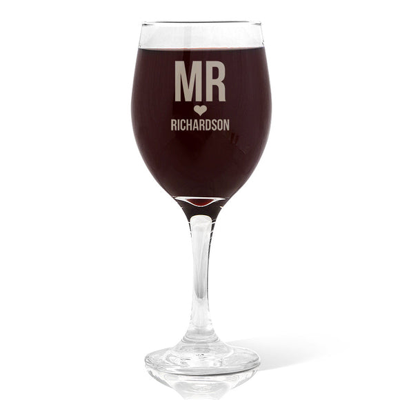 Mr Love Wine Glass