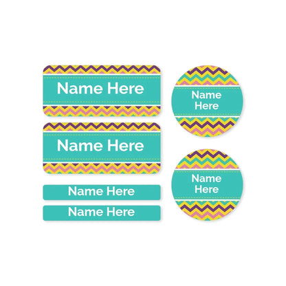 Chevron Mixed Name Label Pack