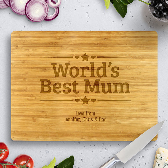 World's Best Mum Bamboo Cutting Boards 8x11