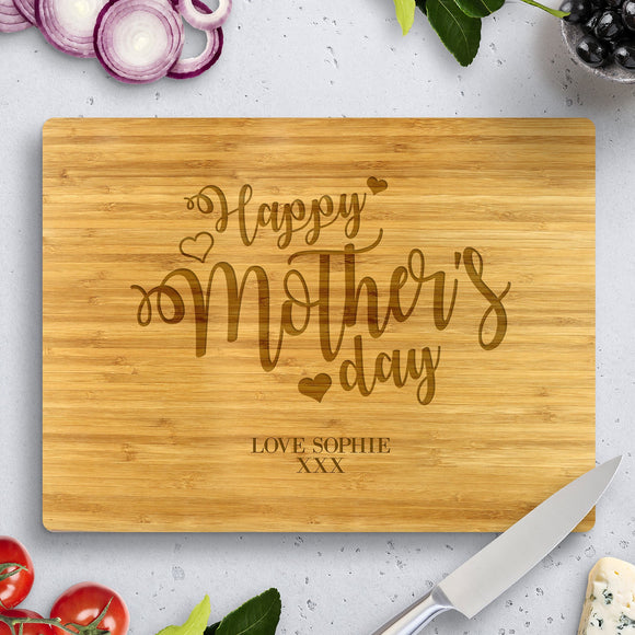 Happy Mother's Day Bamboo Cutting Boards 8x11