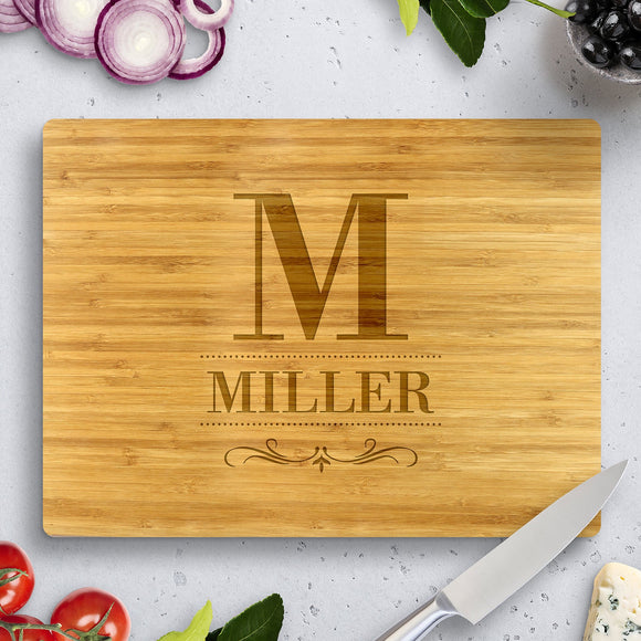 Surname Bamboo Cutting Boards 8x11