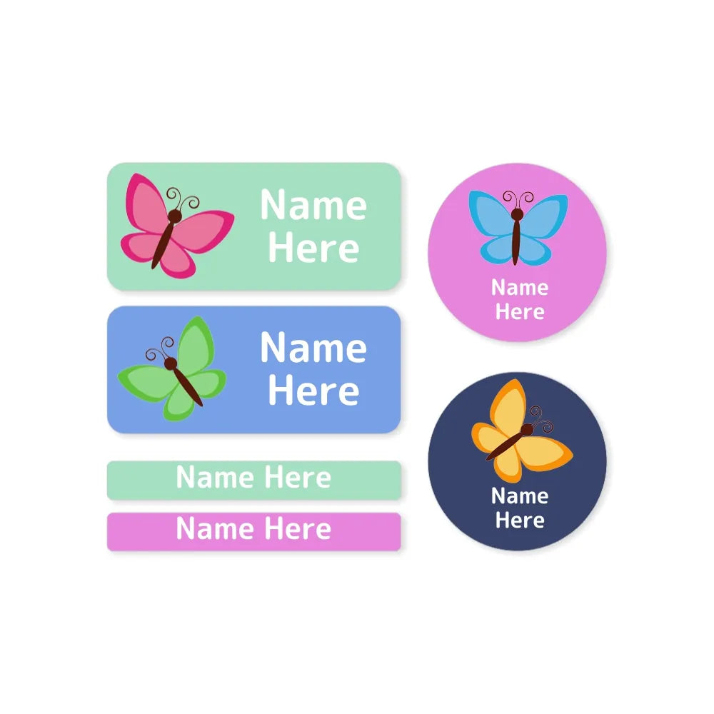 Butterfly Mixed Name Label Pack