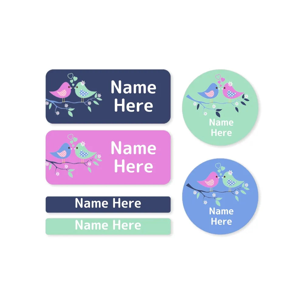 Two Birds Mixed Name Label Pack