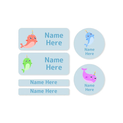 Narwhal Mixed Name Label Pack