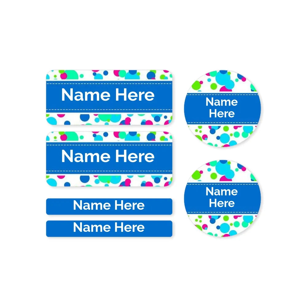Bubbles Mixed Name Label Pack