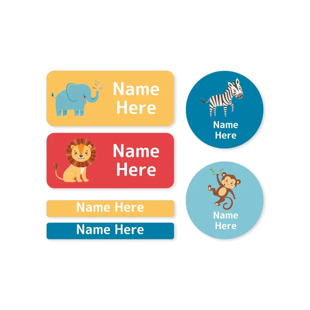 Zoo Animals Mixed Name Label Pack