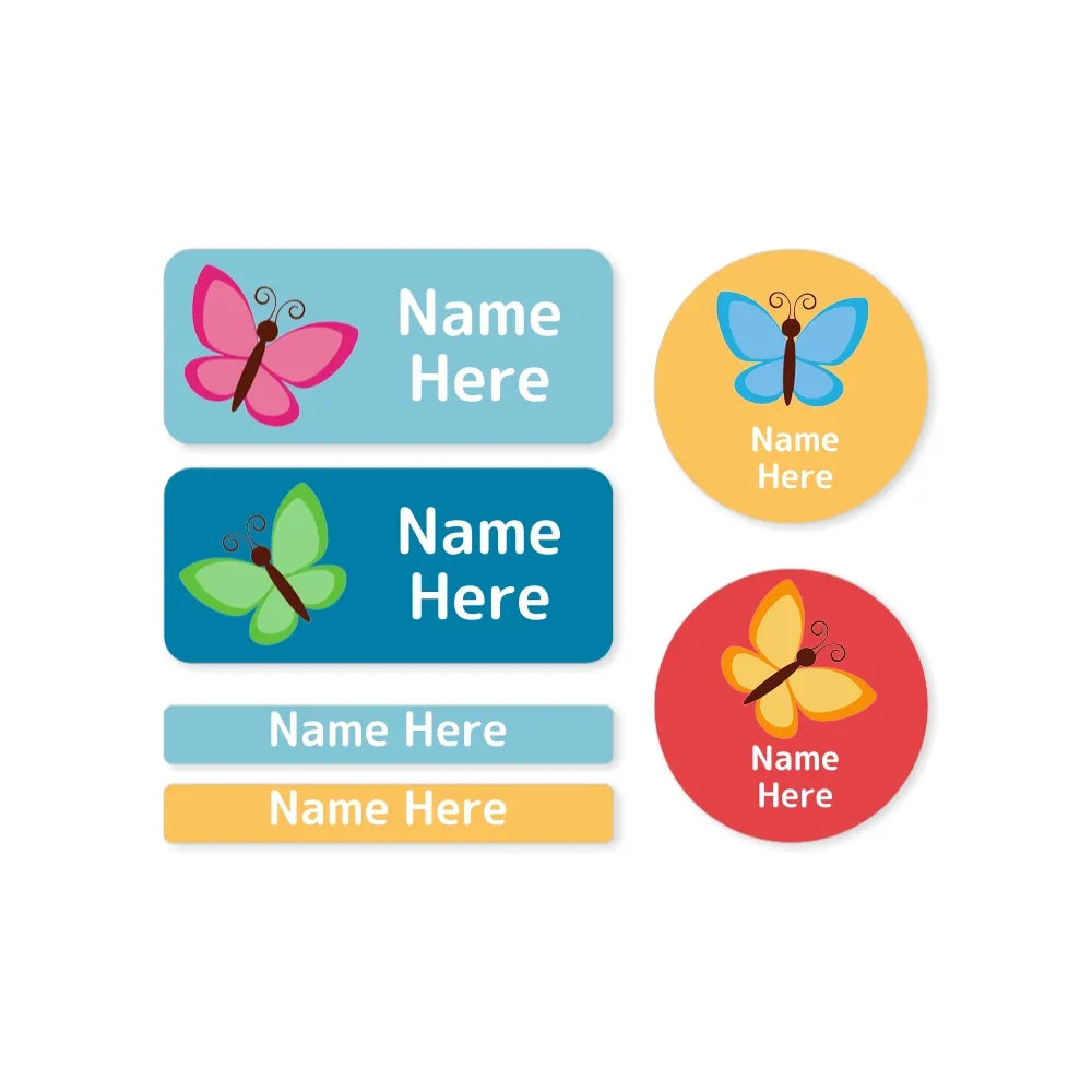 Butterfly Mixed Name Label Pack